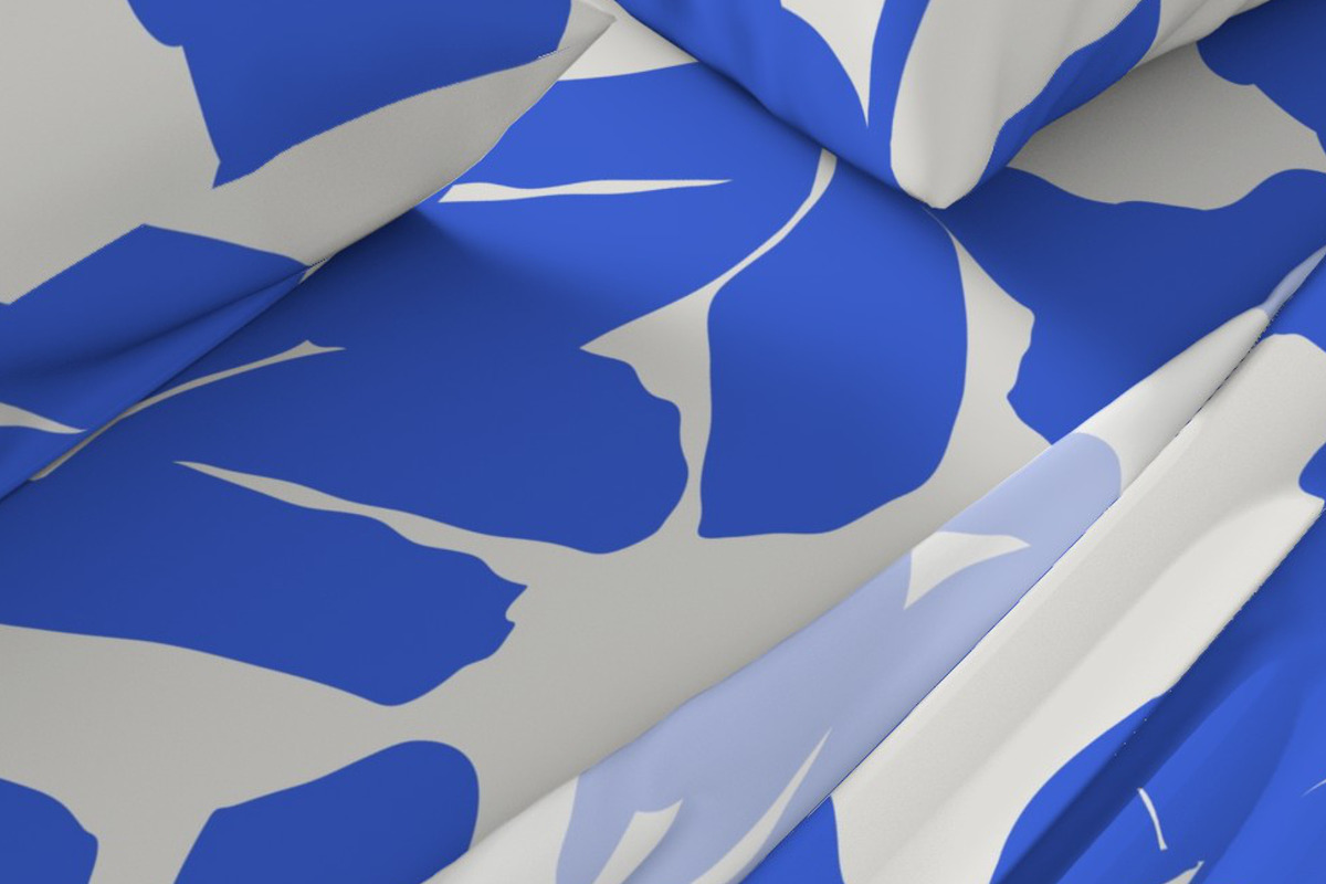 Blue white silhouette minimal flower, a Pattern Graphic by Nocito Design (Photo 4 of 5)