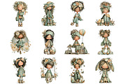 Whimsical Spring Girl Clipart, a Graphic by CitraGraphics (Thumbnail 2 of 5)