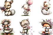 Whimsical Animals Spring Clipart, an Illustration by Designking (Thumbnail 3 of 5)