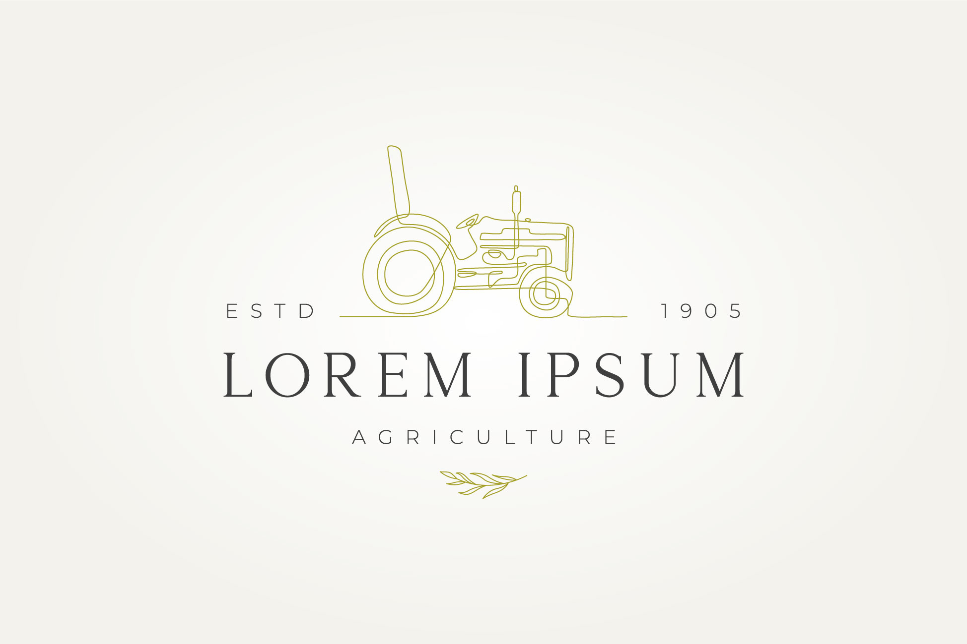 tractor line art drawing logo design