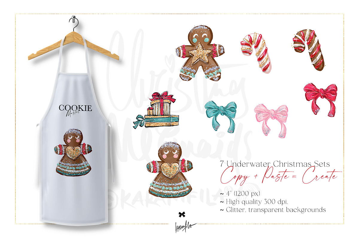 Christmas Mermaids PNG Clipart, a Seasonal Illustration by KaramfilaS (Photo 6 of 7)
