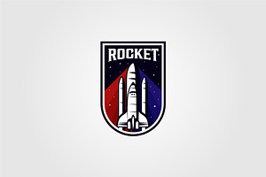 Vintage Rocket Space Shuttle Logo