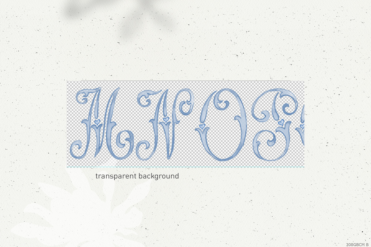 Script monogram blue letters, a Decorative Illustration by GrafikBoutique (Photo 2 of 3)
