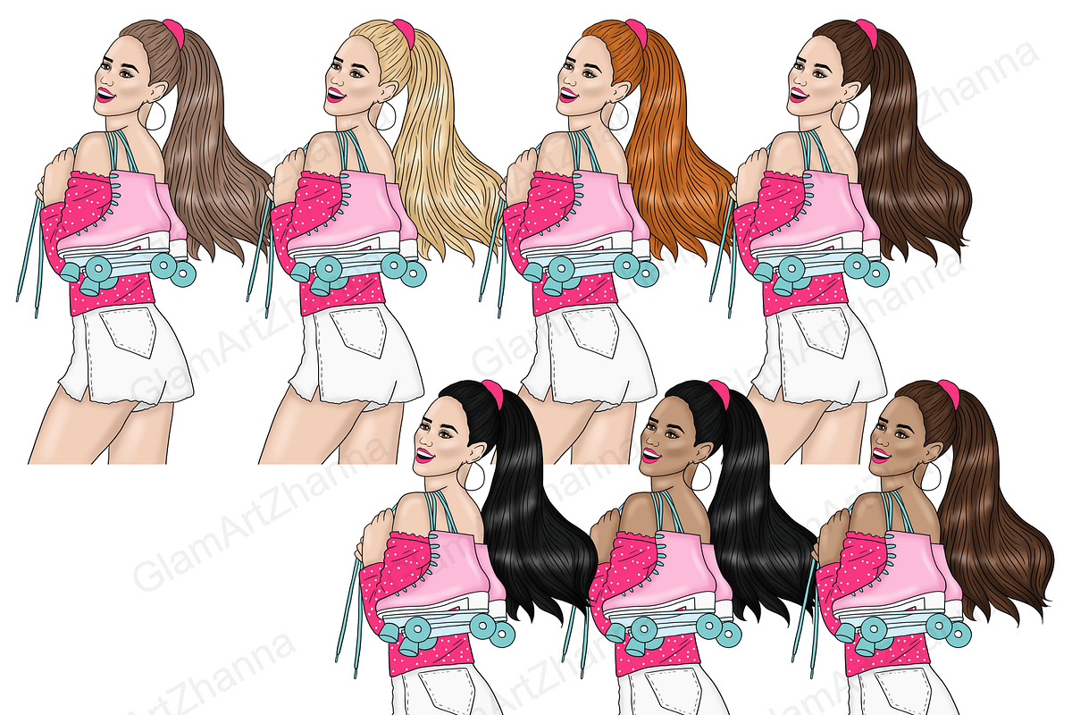 Bright Summer Girls Clipart, a Person Illustration by GlamArtZhanna (Photo 3 of 4)