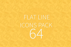 64 Flat Line Icons Pack