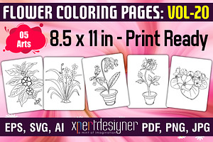Flower Coloring Pages | Vol - 20