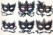 Black Lace Masquerade Mask Clipart, an Illustration by DreamCafeArt (Thumbnail 4 of 5)