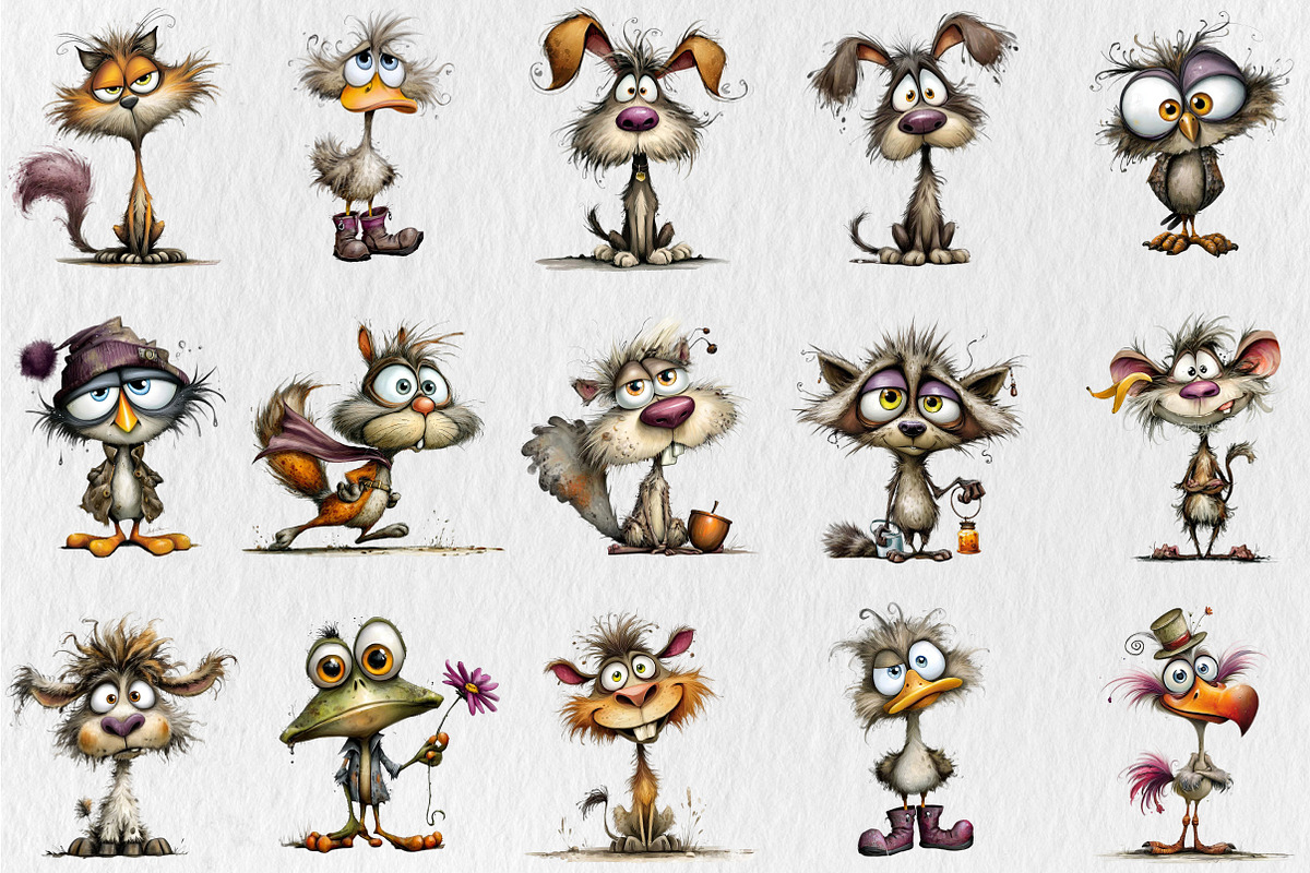 Whimsical Quirky Animal Clipart, an Illustration by Rose Art (Photo 4 of 7)