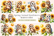 Spring Animal Sunflowers Sublimation, an Illustration by DreamArtGraphic (Thumbnail 1 of 4)