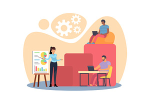 Financial business report. Project, a Person Illustration by YummyBuum
