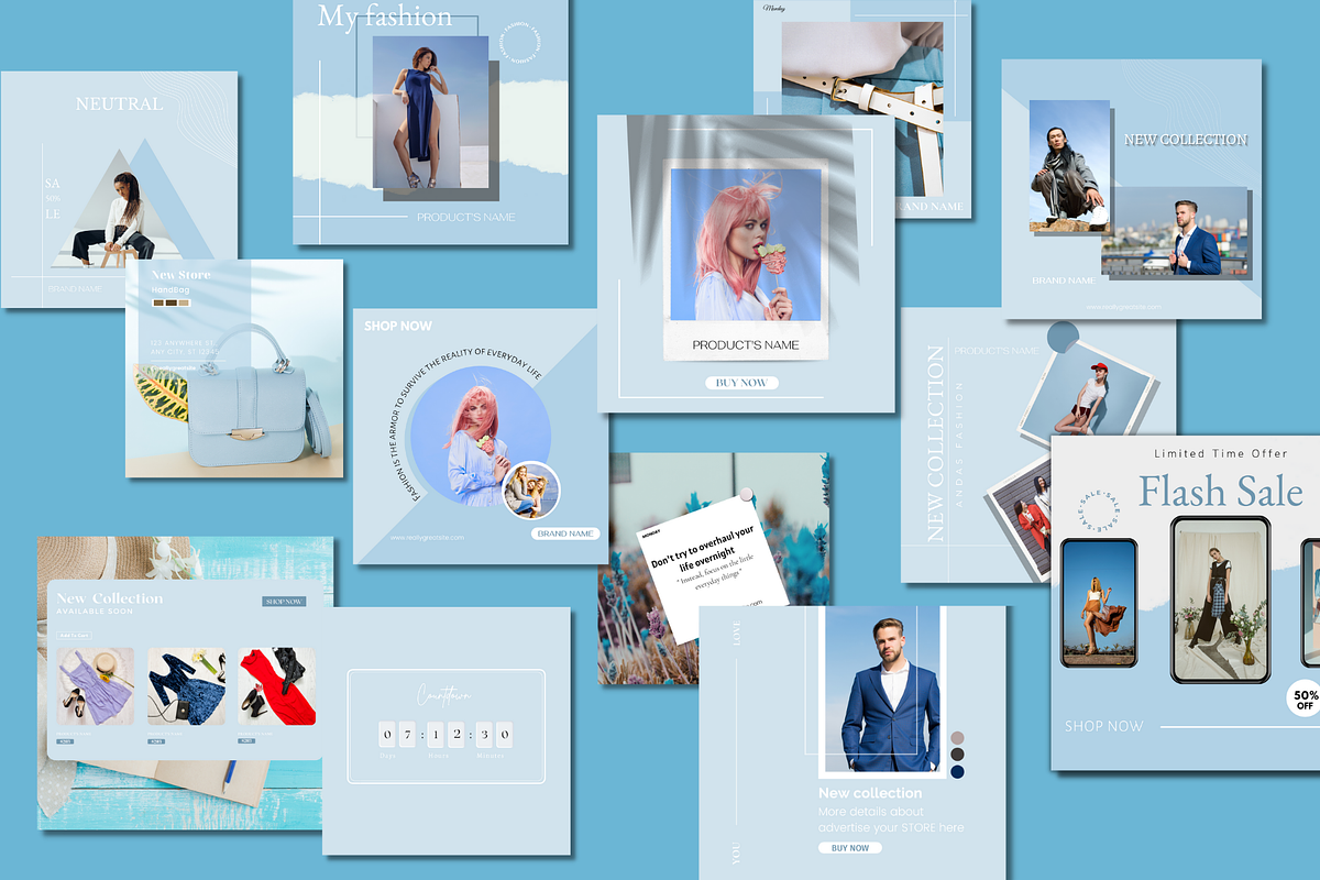 Stylish social media pack, a Social Media Template by Meoww_Design (Photo 3 of 6)