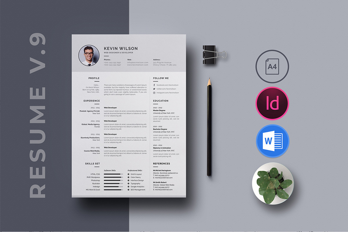 10 in 1 Resume Bundle, a Resume Template by GraphicsEgg (Photo 10 of 11)