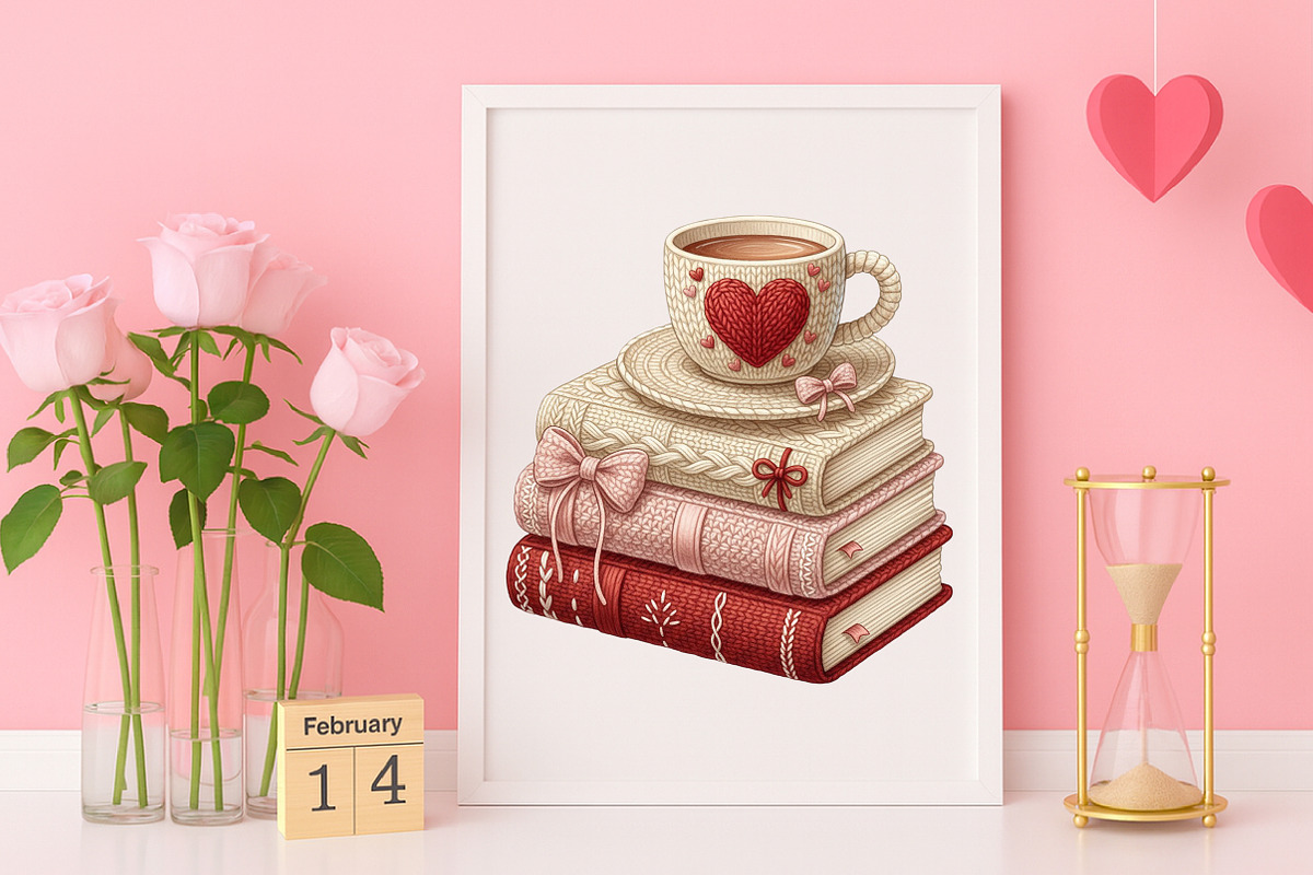 Crochet Books And Coffee Png, an Illustration by Canvas Craft (Photo 3 of 7)
