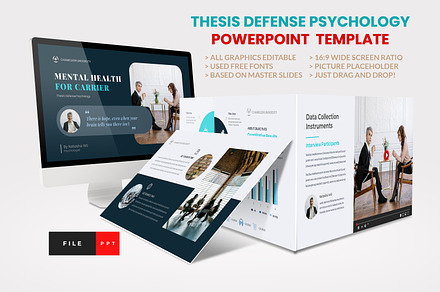 Thesis Defense Psychology PowerPoint, a Presentation Template by Art StoreID