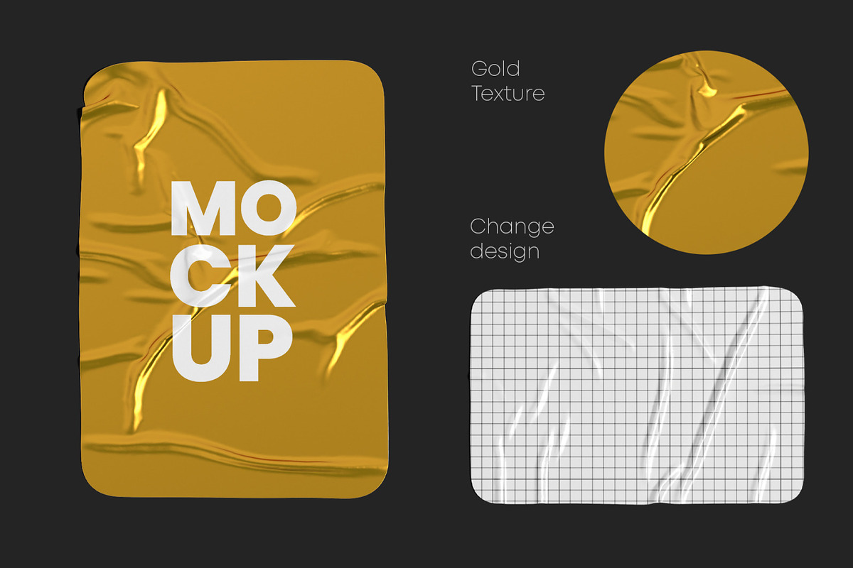 Crumpled Stickers Mockup Set, a Print Template by Graphic Bird (Photo 2 of 6)