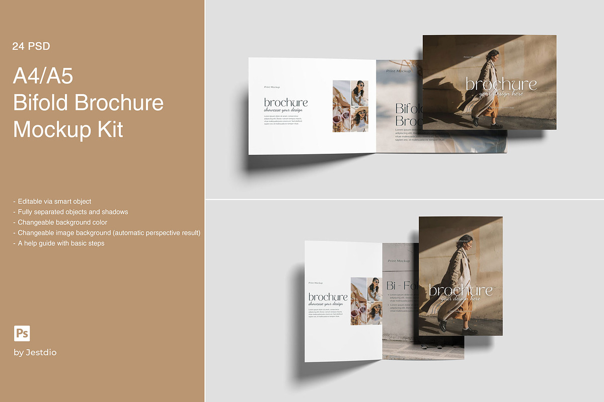 A4/A5 Bifold Brochure Mockup Kit, a Books & Magazine Mockup by Jestdio (Photo 1 of 13)