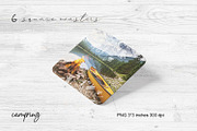 Square Coasters. Camping Coasters., a Stationery Template by kh_cat (Thumbnail 2 of 2)
