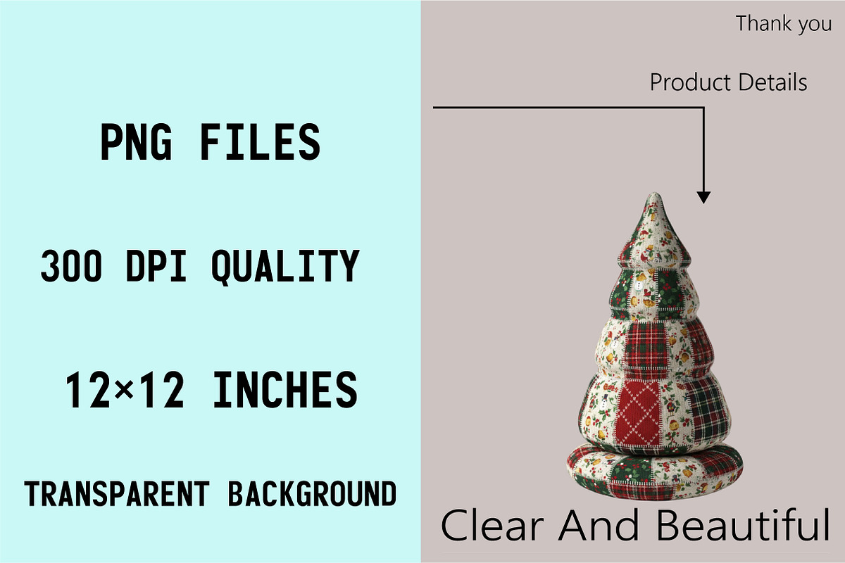 Vintage Retro Patchwork Christmas Tr, an Illustration by SVGArt (Photo 3 of 8)