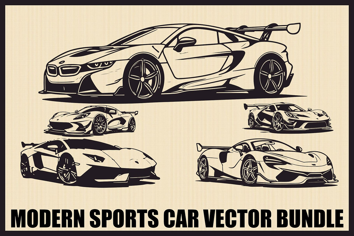 High Speed Sports Car Bundle, an Illustration by Designer_Momina (Photo 1 of 7)