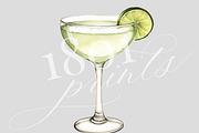 Lime Gimlet Cocktail Watercolor, an Illustration by 1801Prints (Thumbnail 2 of 4)