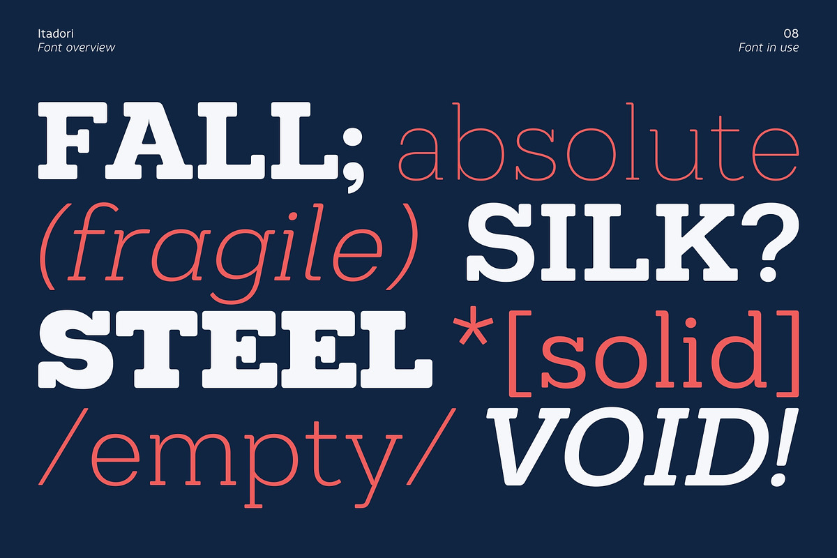 Itadori, a Slab Serif Font by Zafara Studios (Photo 8 of 12)
