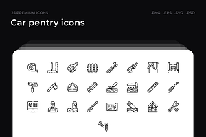 Car pentry icons, an Outline Icon by Wencory