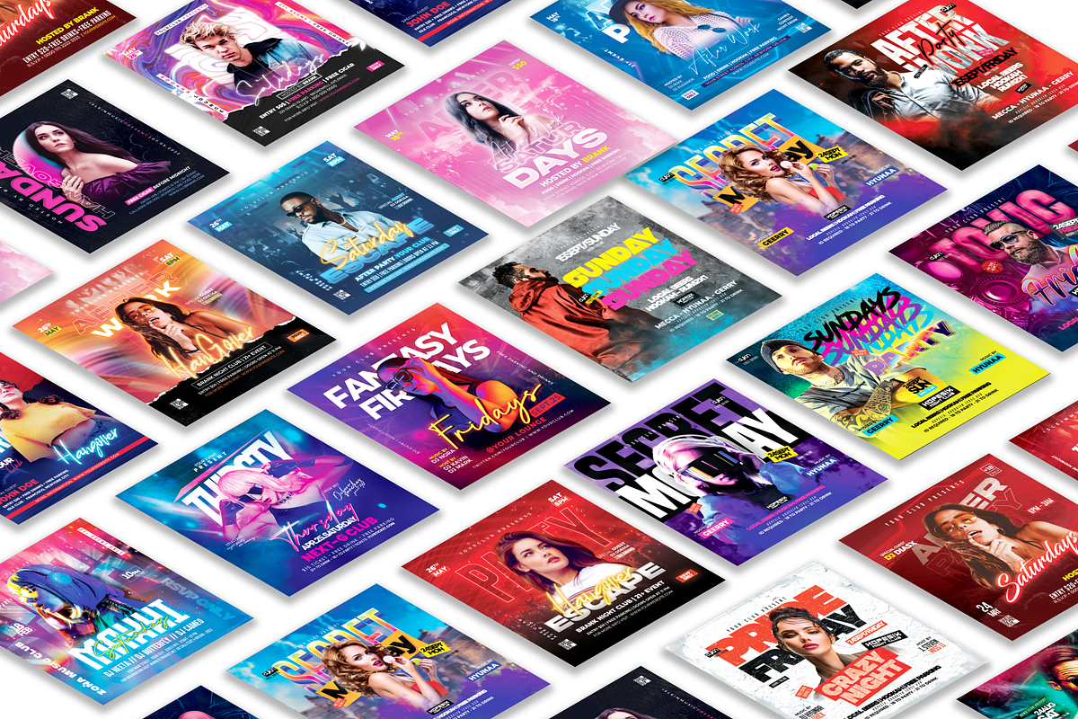 50 Night Club Party Flyer Bundle 11, a Flyer Template by NanoAgency (Photo 2 of 2)