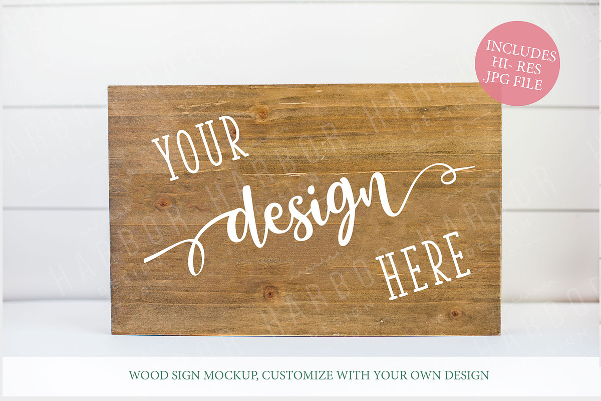 Wood Sign Mockup -Light Wood Texture, a Product Mockup by Harbor Design Co (Photo 1 of 2)