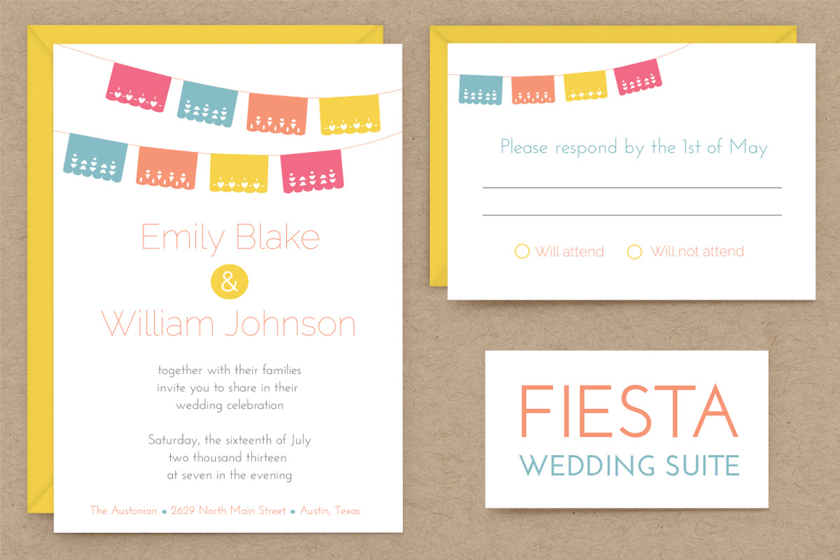 Fiesta Wedding Invitation Suite, an Invitation Template by MoLa (Photo 1 of 5)