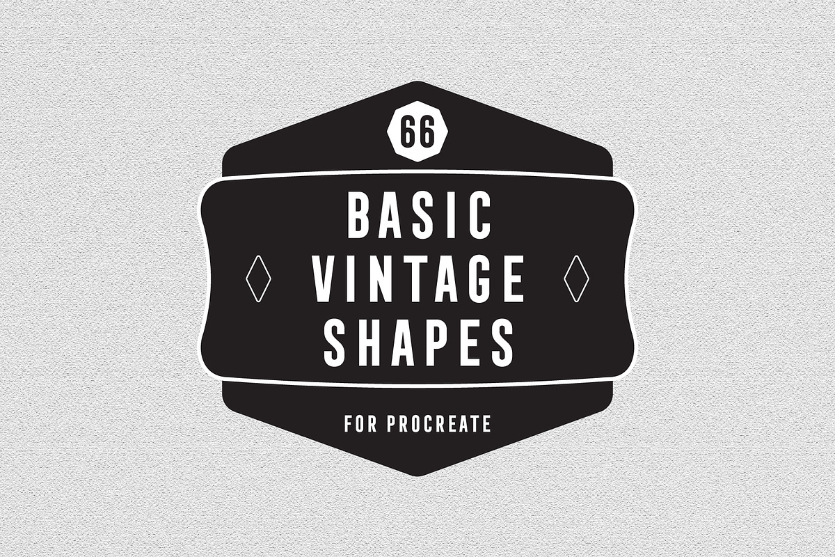 66 Basic Vintage Shape for Procreate, a Brush Add-On by MuSan (Photo 1 of 3)