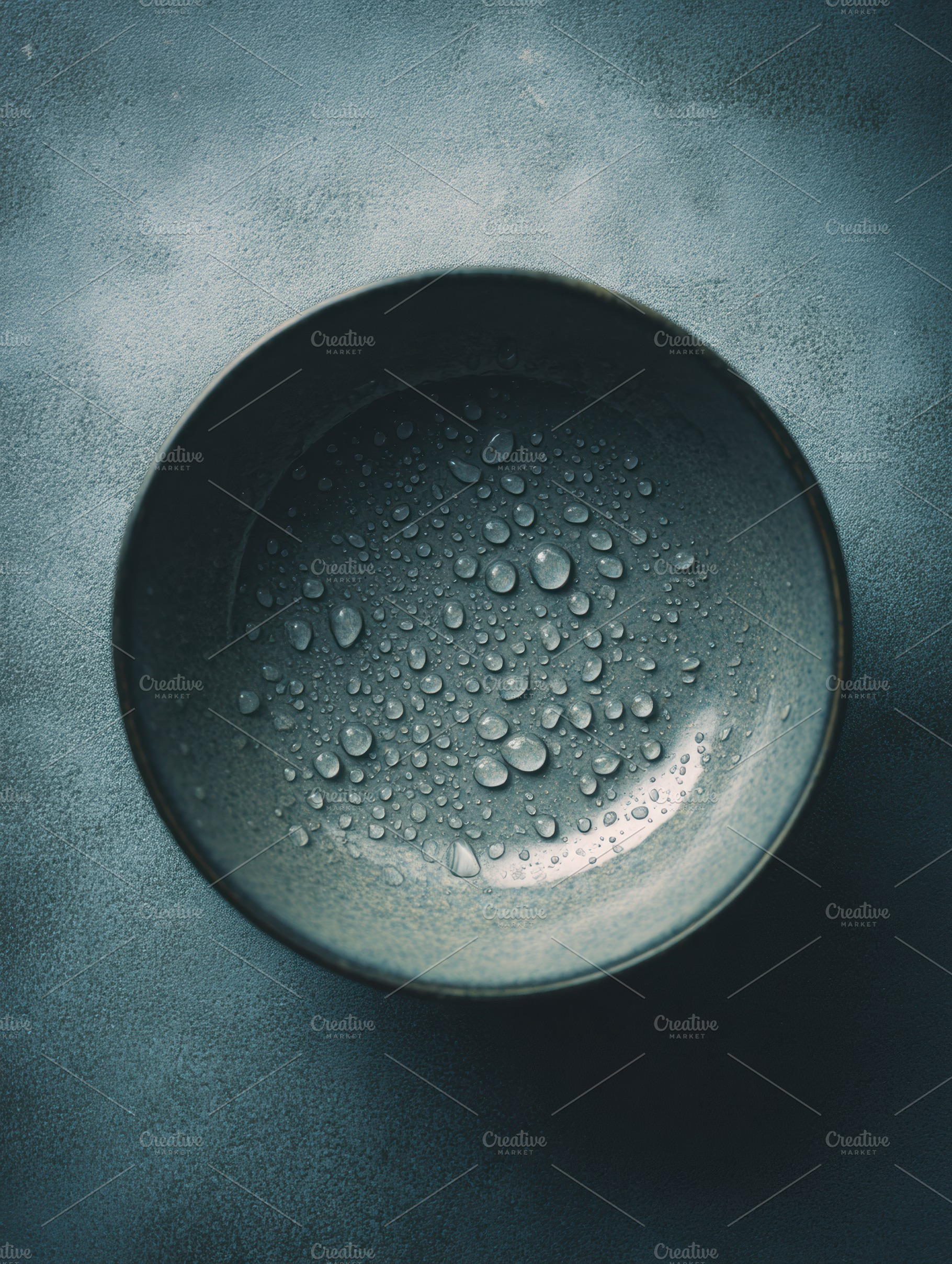 Ceramic Bowl with Water Droplets, a Food & Drink Photo by Virgo Studio