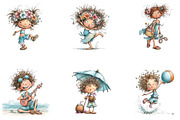 Whimsical Summer Kids Clipart, a Seasonal Illustration by CreationArt (Thumbnail 5 of 5)