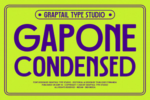 Gts Gapone - Condensed Font, a Sans Serif Font by Graptail