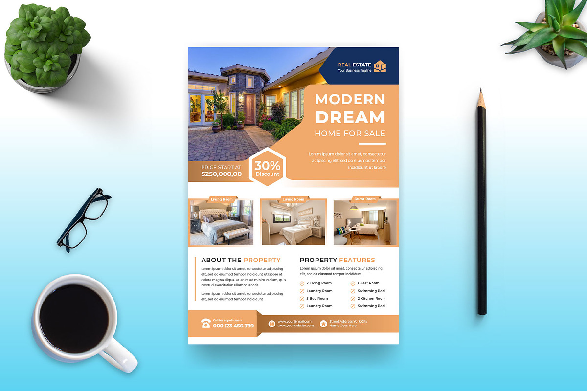 Real Estate Flyer Template Design, a Flyer Template by Mk_Studio (Photo 3 of 3)