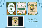 Zoo Birthday Invitations Templates, a Templates & Theme by TemplateCastleStore (Thumbnail 3 of 18)