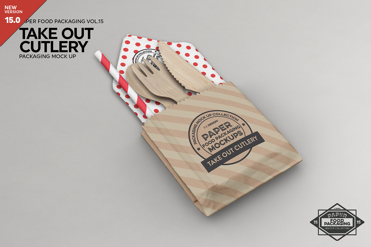Takeout Cutlery Utensil Mockup, a Product Mockup by INCDesign (Photo 1 of 7)