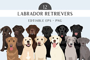 Labrador Retriever Vector Clip Art, an Illustration by Putnam Road Art (Thumbnail 1 of 3)