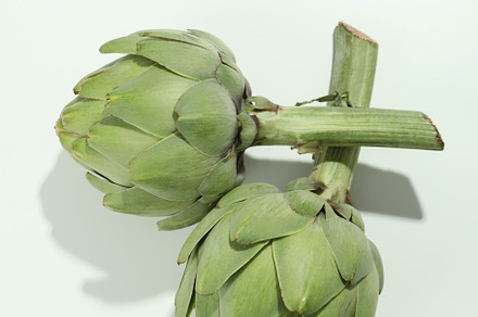 Concept of healthy food with artichoke on white background, a Food & Drink Photo by AtlasStudio