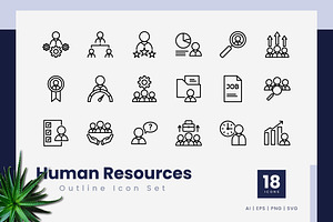Human Resources Outline Icons, an Outline Icon by Zeer Graphic