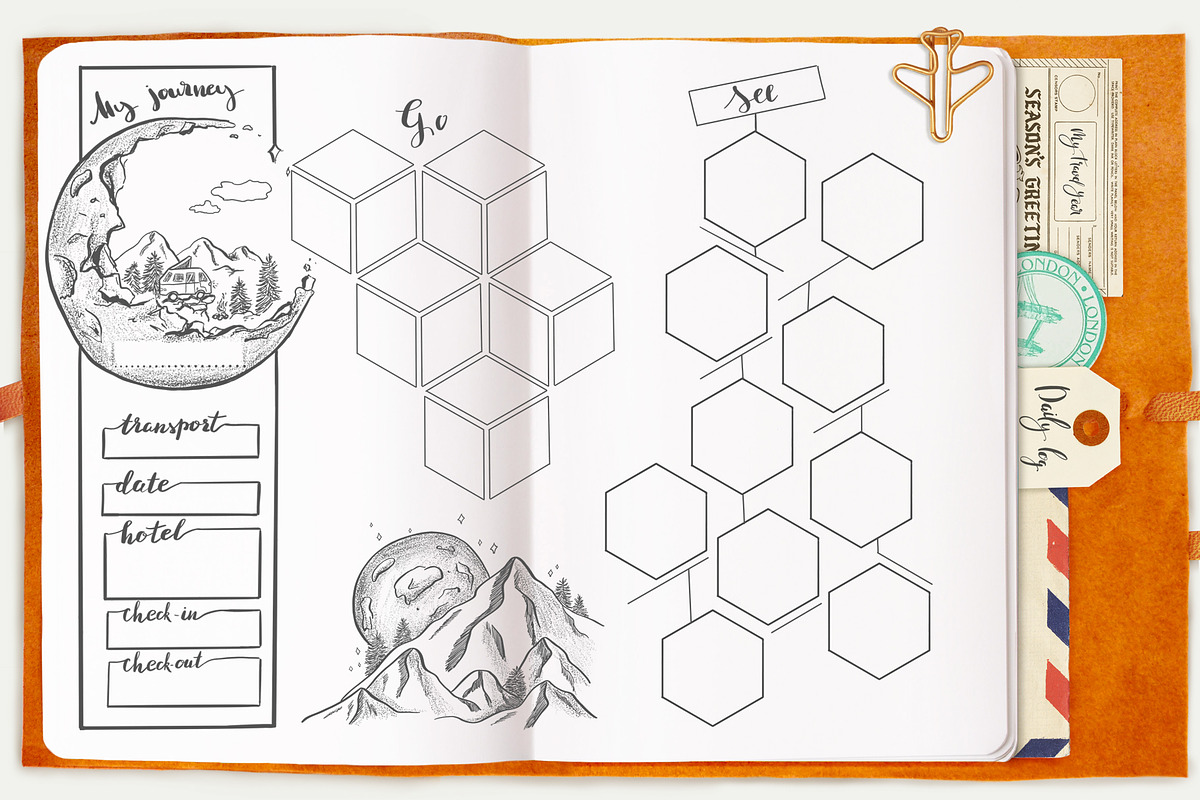 Travel planning kit, an Illustration by Kate Snitser (Photo 6 of 8)