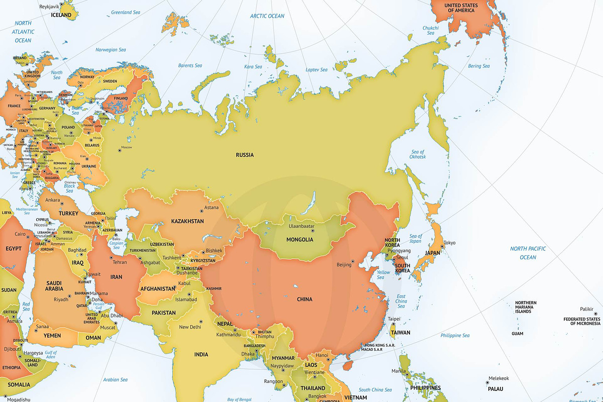 Bundle of 8 vector continent maps preview 4
