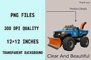 Christmas Monster Truck Sublimation, an Illustration by SVGArt (Thumbnail 7 of 8)