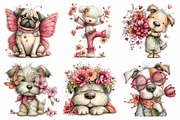 Whimsical Spring Funny Dog Clipart, an Illustration by Daily.Designs (Thumbnail 3 of 7)