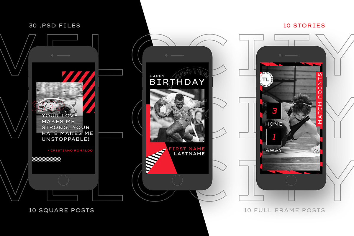 VELOCITY - HI-SPEED IG KIT, a Social Media Template by GOAT Design Co. (Photo 6 of 10)