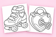 Cozy Valentine Coloring Pages Vol. 1, a Seasonal Illustration by Inkivelle Studio (Thumbnail 2 of 3)