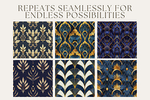 10 Lurid Art Deco Seamless Patterns