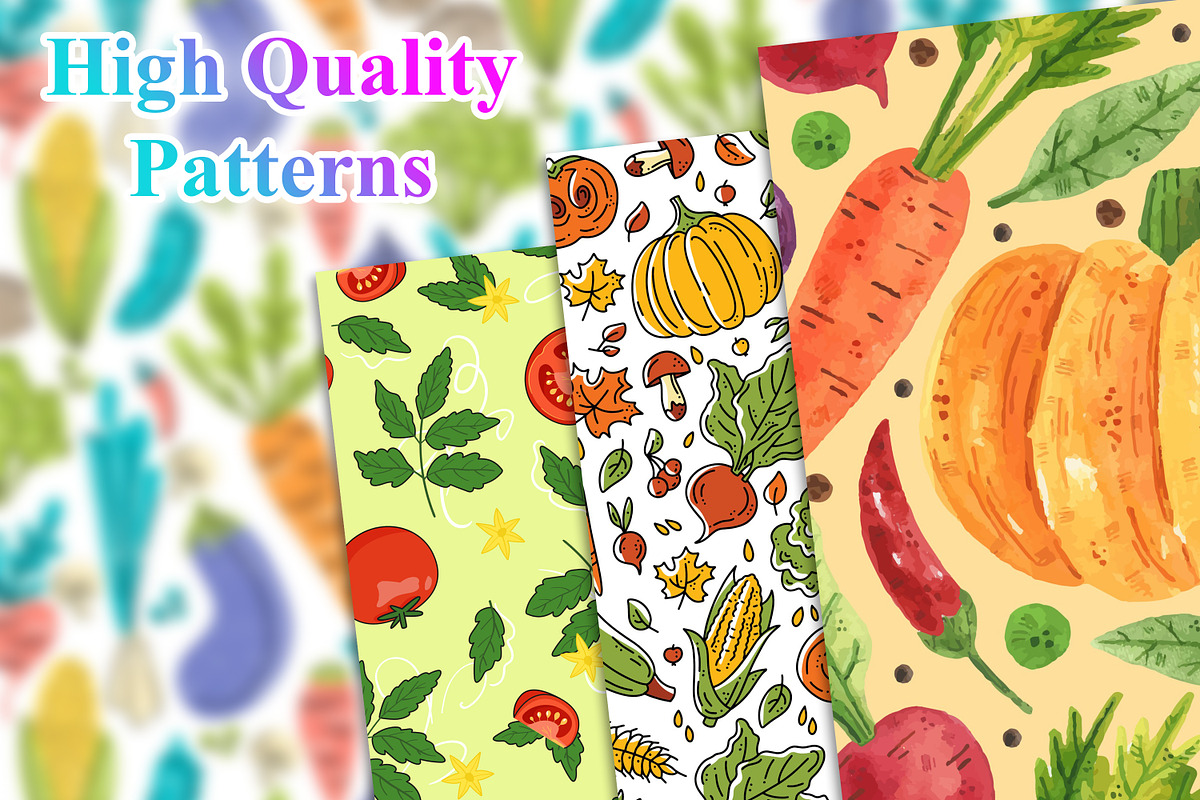 Vegetables Seamless Pattern, a Pattern Graphic by Digital Studio (Photo 3 of 3)
