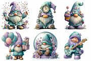 Watercolor New Year Gnome Clipart, an Illustration by Daily.Designs (Thumbnail 3 of 5)