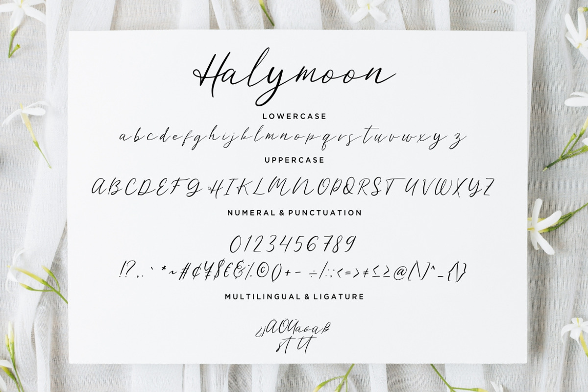 Halymoon Stylish Wedding Font preview 7