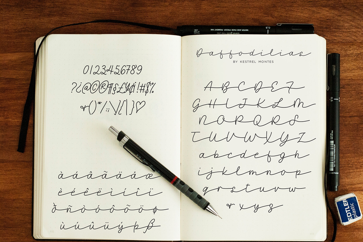 Daffodilias Monoline Script preview 2